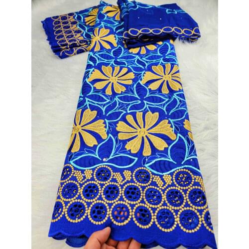 5yards African Swiss Lace Fabric 2021 High Quality Cotton Embroidery Dry Lace Latest Popular Swiss Voile Lace In Switzerland