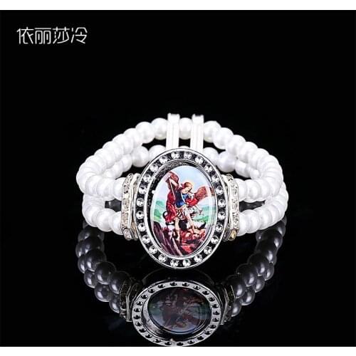 8mm Crystal Pearl Bracelet Catholic Religious Bracelet Catholic Rosary Bracelet Wholesale Beaded Jewelry Ms. Gifts.Random icon