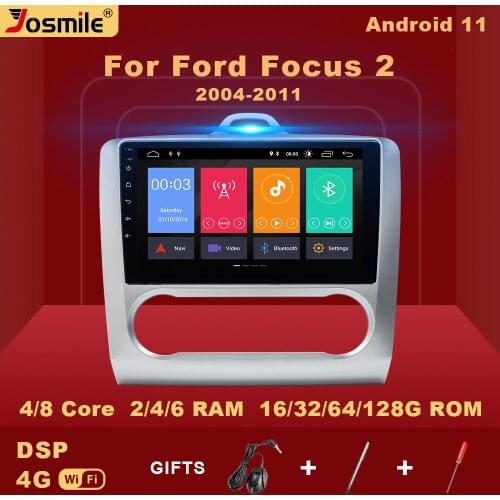 2 din Android 11 Car Radio For ford focus 2 Mk2 2004-2011 Multimedia Player GPS Navigation Stereo dvd AI Voice Control Carplay
