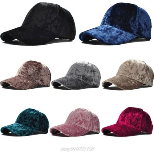 Korean Women Men Winter Faux Velvet Flannel Baseball Cap Shiny Solid Color Curved Visor Outdoor Hip Snapback JE17 21 Dropship