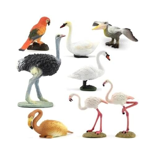 Solid pvc figure SimulationThe simulation model toy Swan ostrich pelican flamingo eagle 8pcs/set