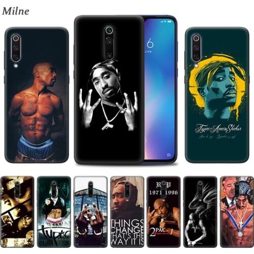 2Pac Tupac Shakur Case for Xiaomi Redmi Note 9S 8 8T 7 7A K30 Zoom Mi 9T 10 9 Pro A3 X2 F2 Black TPU Phone Coque Carcasa Singers