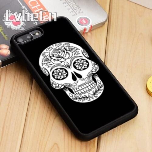 LvheCn Mexican Sugar Skull 1 Phone Case Cover For iPhone 5 5s SE 5C 6 6s 7 8 10 X Samsung Galaxy S5 S6 S7 edge S8 S9 plus note 8