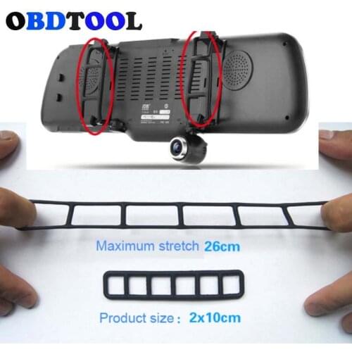 10pcs 2x10cm Rubber Car Driving Recorder Strap Black Rearview Mirror Fixing Buckle Silicone Gel Field Recorder Strap for Camera