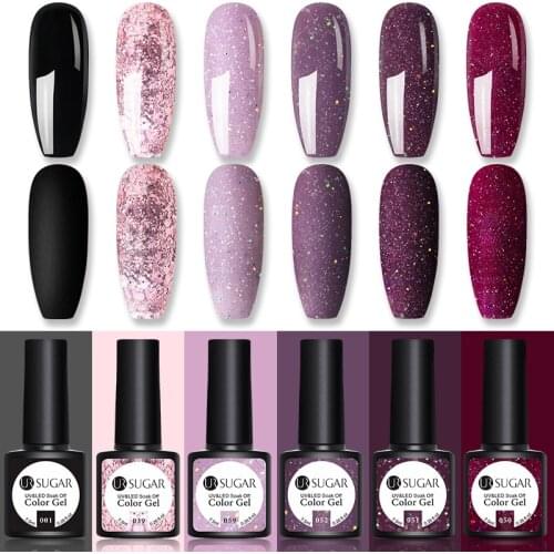 UR SUGAR Glitter Gel Nail Polish 7.5ml Gel All For Manicure UV Semi Permanent Gel Varnish Soak Off Nail Art Need Base Top Coat