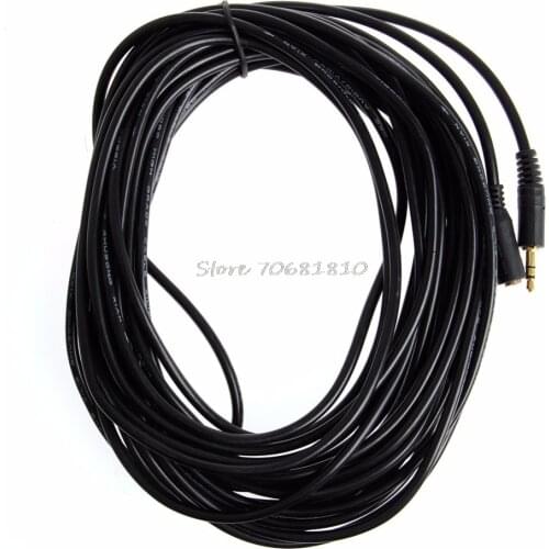 10M Male Black to Female 3.5mm Audio Stereo Earphone Headphone Extension Cable