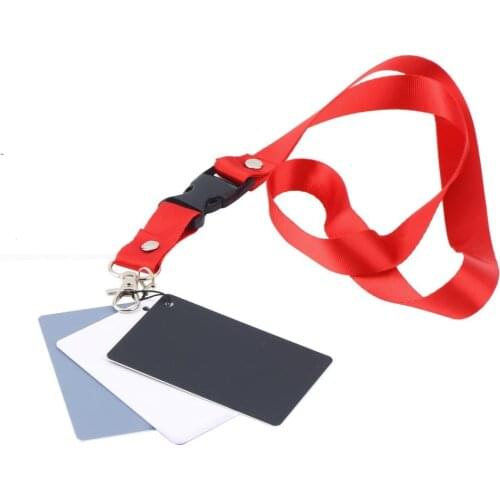Camera Balance Card Camera Accessory 3 In 1 Pocket Digital White Black Gray Balance Cassette Neckband for Digital Photography