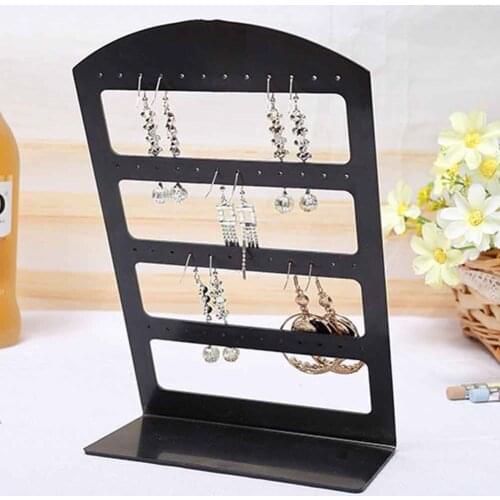 Stud Packaging Cards Desktop Jewelry Display Acrylic Earring Stand Necklace Holder Showcase 24/48 Hole Pearl Rectangular Home