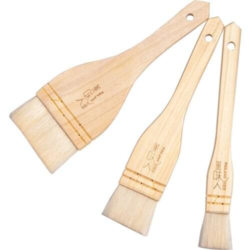 Pastry Butter Oil Brush Baking Utensils Food Grade Wool Hair Wooden Handle Barbecue Cake Biscuit Cream For Kitchen Oil Brush
