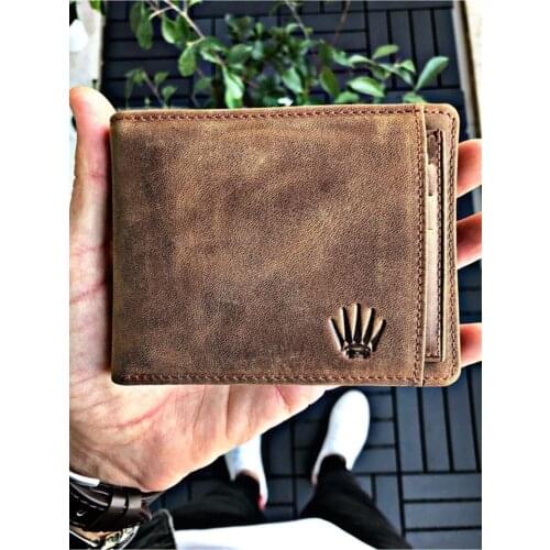 Swan Crazy Tan Genuine Leather Wallet + Card Wallet