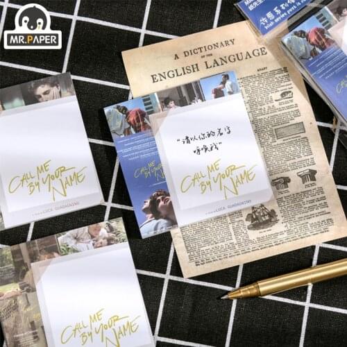 Mr.Paper 6 Designs 90 Pcs/Book Wish Series N Posts Literary Style Memo Pads Loose Leaf DIY Hand Account Decoration Material