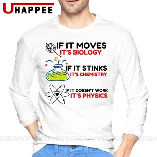 Mens Science Biology Chemistry Physics Long Sleeve Autumn Cotton Plus Size Undershirt Streetwear T-shirts Men Hot Sale