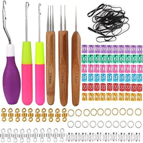 Nonvor Crochet Hook Set Hand Sewing Dreadlocks Crochet Knitting Needles Craft DIY Multi-Colour Plastic Handle Sewing Tools