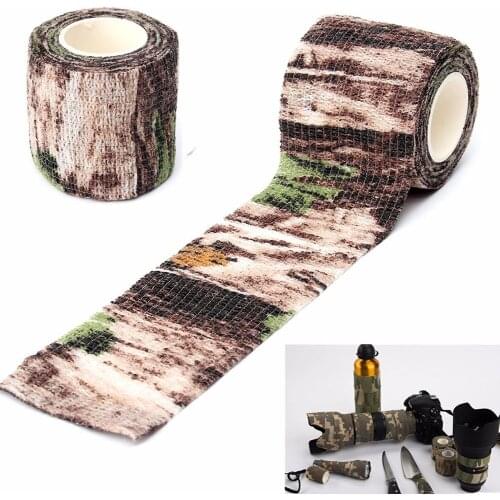 New Adhesive Camouflage Tape Camping Hunting Stretch Bandage Wrap Elastic Stealth