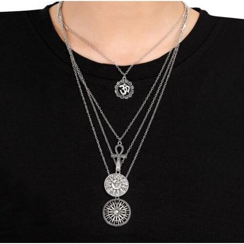 New Multilayer Cross Necklaces & Pendants For Women Vintage Charm Gold Choker Necklace 2019 Bohemian Jewelry Wholesale