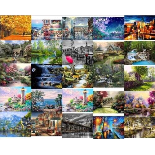 Snowing senenery new 1 Needlework,Sets For full Embroidery kits,Home decor 14/18/28ct /11ct white canvas,Dmc,Diy,Cross stitch