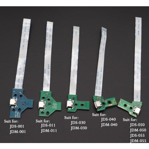 1pc USB Charging Port Socket Circuit Board For 12Pin JDS 011 030 040 055 14Pin 001 Connector For PS4 Controller Dual Replacement