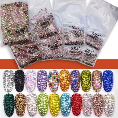 Rose Red Background Nail Crystal Rhinestone Art Non-Thermoset FlatBack Strass Clothing Accessories Nail Art Decoration DIY