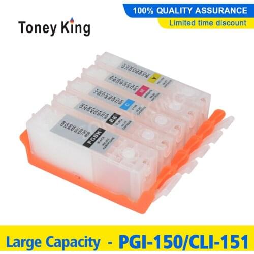 Toney King PGI 150 CLI 151 Refillable Cartridge For Canon PIXMA MG5410 MG5510 MG5610 MG6310 MG6410 Printer Refill Ink Cartridges