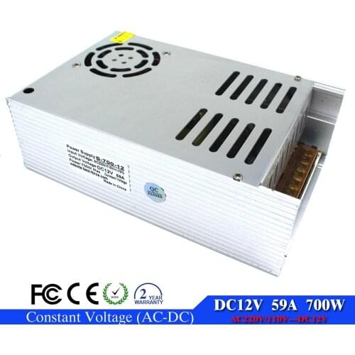 New design DC12V Power Supply 59A 700W Driver Transformer 220v 110v to fonte 12v USP for LED Strip Light Lamp CNC 3D Printer