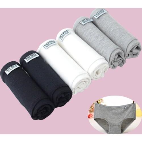 6Pcs/lot Underwear Women Panties Plus Size Brief Girls Sexy Cotton Panties Lingeries Cueca Calcinha Solid Shorts Underpant Panty