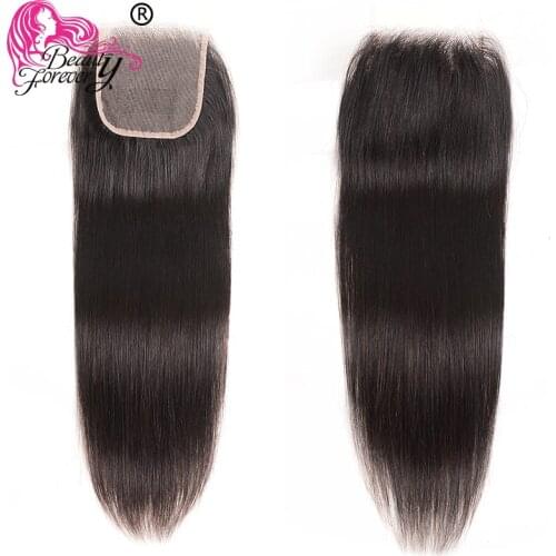 Beauty Forever Human Hair Lace Closure Brazilian Straight Hair Closure 4x4 Silk Base Closure Remy Hair Weave