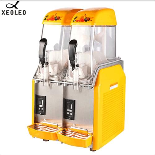 XEOLEO Double tank Slush machine 12L*2 Ice Slusher 900W Snow melting machine Smoothies Granita Machine Commercial Smoothie maker