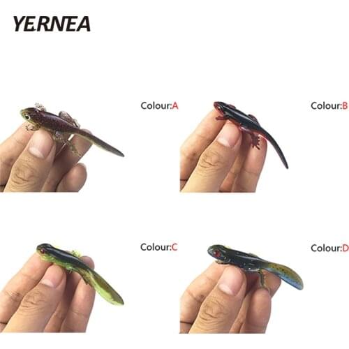 Yernea 1PCS 3.7g 4 Colors Soft Fishing Lure Fishy Smell Road Bait Frog Tadpole Soft Bait Imitation Fish Bionic Lifelike