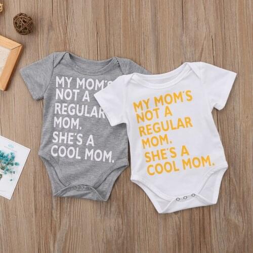 Newborn Infant Baby Girls Boy Short Sleeve Funny Cool Mom Cotton Rompers Combination Outfit 0-24M Baby Jumpsuit Onesie