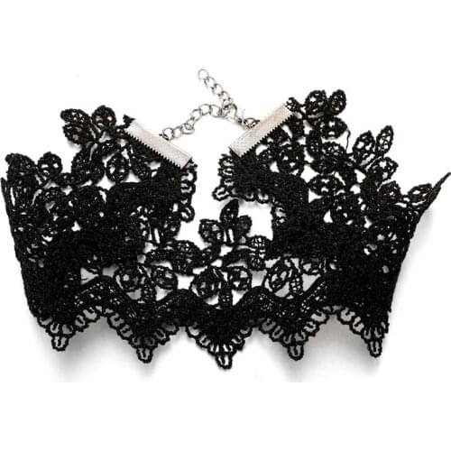 1pc Gothic Style Lace Choker Hollow-Out Butterfly Decor Gothic Choker Necklace Clavicle Necklace Jewelry Accessories For Women