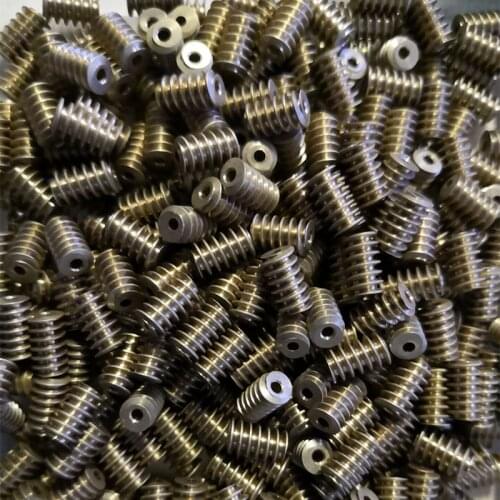 1PC 0.5 Modulus 1.98mm/ 2.3mm/ 2.98mm Aperture Brass Copper Worm Gear Transimission Gear for 2mm 2.3mm 3mm Shaft