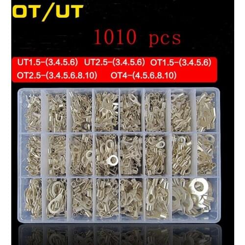 1010 pcs UT1.5 2.5 U cross Y OT1.5 2.5 4 O round cold pressing terminal assembly set