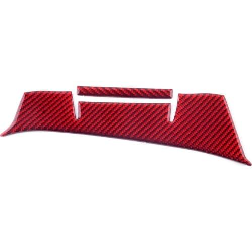 2Pcs/Set Car Carbon Fiber Red Front Armrest Panel Cover Trim Fit For Dodge Challenger 2008 2009 2010 2011 2012 2013 2014