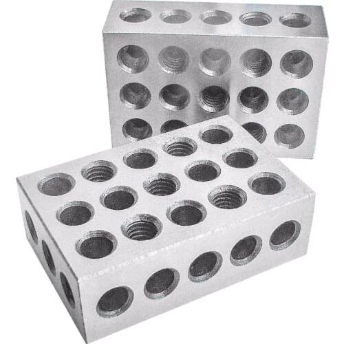 2pcs/set Hardened Steel 2-4-6 Blocks 0.0001" Precision Matched Machinist 246 Milling Tool 23 Holes Ground Machinist Set