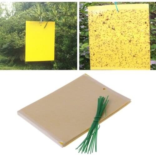 20Pcs Dual-Sided Yellow Sticky Traps for Flying Plant Insect Gardening Tools