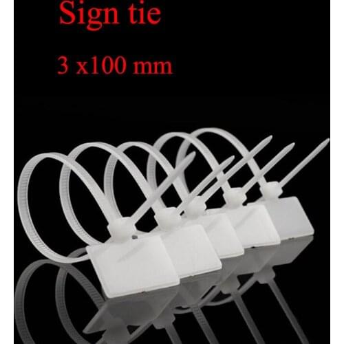 3x100mm network cable cable Marking label cable tie Network cable label cable tie Self-locking plastic label Nylon cable tie