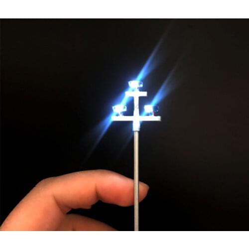 4PCS LED 1:87 HO Scale Train Model Simulation Miniature Viaduct Three Slots Lights Building Sand Table Track Scene Accessories