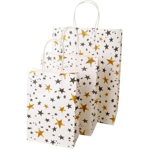 40Pcs Gold Paper Bag Striped Chevron Star Dot Candy Gift Bags Graduation Wedding Kids Party Favor Cookies Cupcake Bags