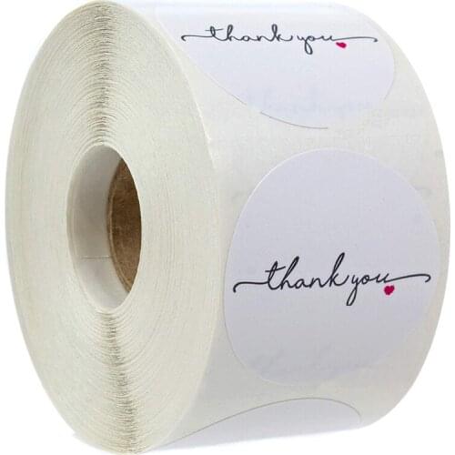 500 Sheets/roll Thank You Sticker Baking Label Sealing Sticker Gift Decoration Envelope Sealing Simple Love Sticker