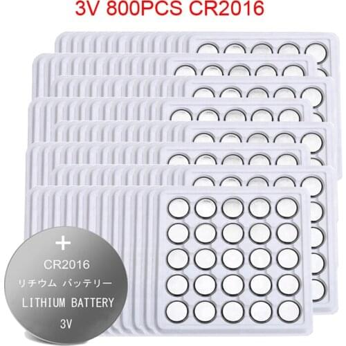 800PCS CR2016 Lithium Battery 3V Li-ion Button Battery Watch Coin Cell Batteries cr 2016 DL2016 ECR2016 BR2016 For Watch