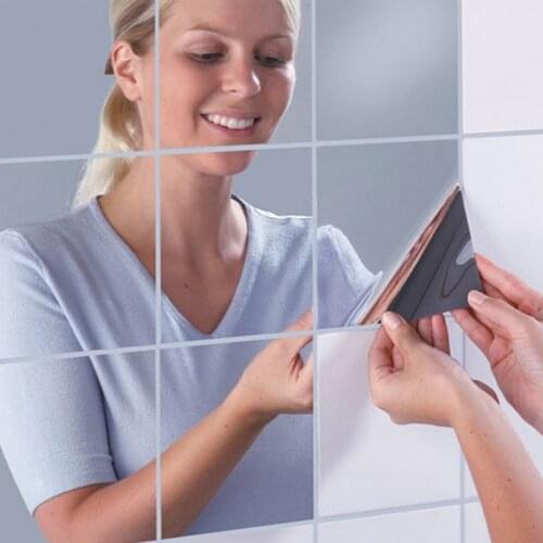 9pcs Adhensive Mirror Morden Wall Decoration wall sticker consmetic compact mirrors miroir de poche diy Bathroom Decoration