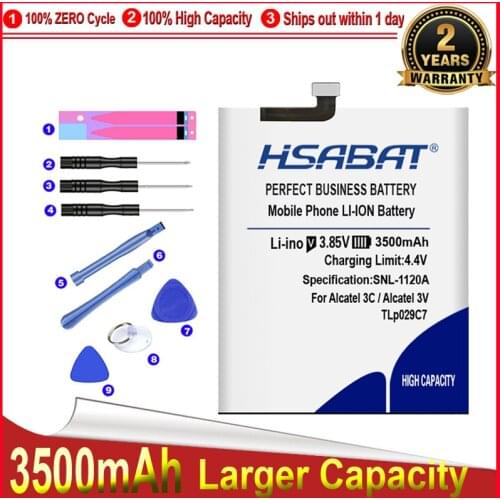 HSABAT 0 Cycle 3500mAh TLp029C7 Battery for Alcatel 3V One Touch Idol 3C TD-LTE OT5026D OT-5026J OT-5606 A30 Fierce A30 Plus