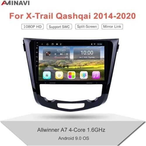 For Nissan X-Trail Qashqai Rogue 2014-2020 Car Radio 9/10" HD GPS Auto Multimedia Player Stereo MP5 Bluetooth With Camera Wifi