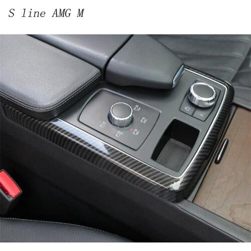 Car Styling Carbon fiber multimedia button frame Panel Cover Stickers Trim For Mercedes Benz ML X166 GLE W166 GLS GL Accessories