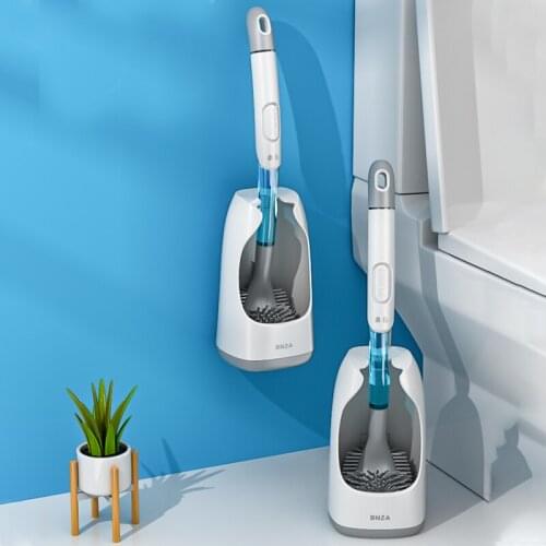 White Curve Flat Toilet Brush Beautiful Funny Bathroom Plastic Box Toilet Brush Cleaning New Wc Borstel Houders Tools BF50TB