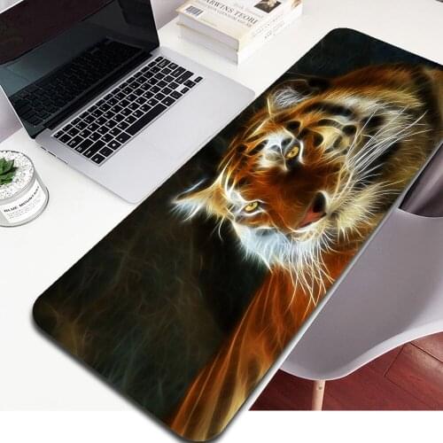 90x40CM Animal Tiger Large Mouse Pad Laptop PC Gamer Office Desktop Keyboards Rug Gaming Accessories Anime Mouse Pad Desk Mat