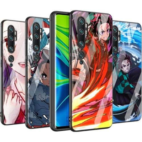 Tempered Glass Cover Demon Slayer Kimetsu No Yaiba For Xiaomi Mi 11 11i 10T CC9E 9T Note 10 Ultra Pro Lite 5G Phone Case