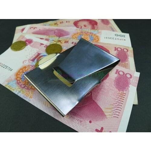 By dhl or ems 500 pcs new Stainless Steel Money Cash Change Clip Clamp Credit Card Holder athletic bag