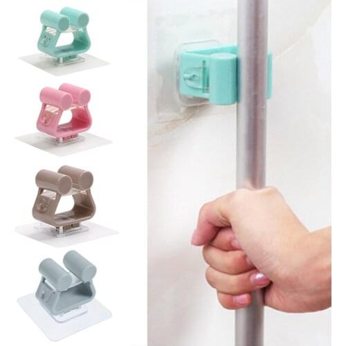 Colorful Wall Mounted Mop Umbrella Holder Brush Broom Hanger Storage Rack Kitchen Tool Rack