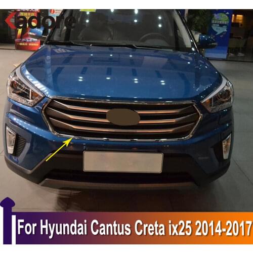 For Hyundai Cantus Creta ix25 2014-2017 Chrome Trim Auto Front Bumper Grille Cover Protector Strip Trim Car Exterior Accessories